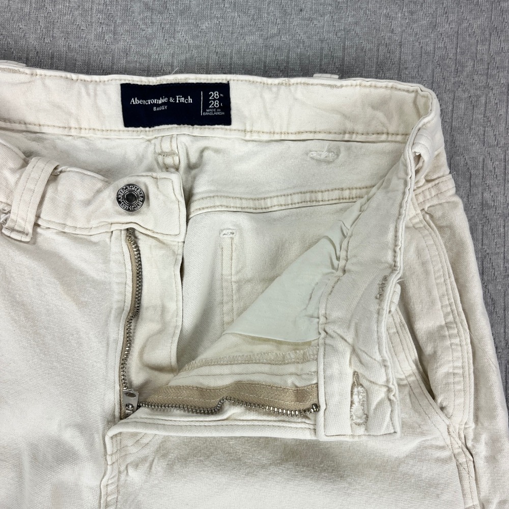 Abercrombie & Fitch Baggy Wide Leg Carpenter Jeans Women 28/25X25 Double Knee - Picture 9 of 10